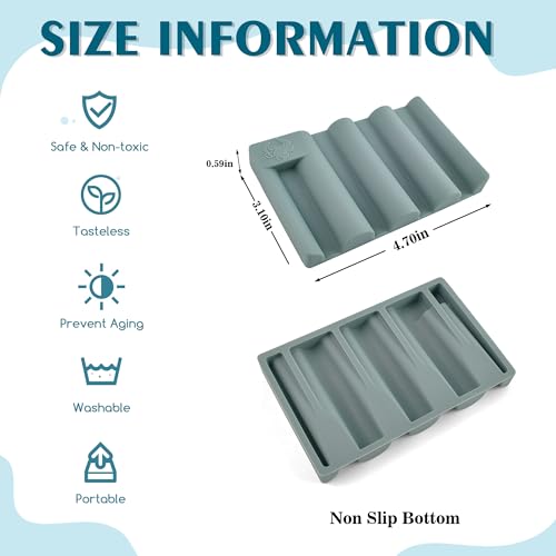 Silicone Soap Dish,Self Draining Soap Holder Perfect for Shower,Bathroom Sink,Kitchen Sink & Travel,Non-Slip Bar Soap Holder Extend Soap Life,Keep Soap Bars Dry & Easy Cleaning Green-2Pcs - color: Green-2pcs