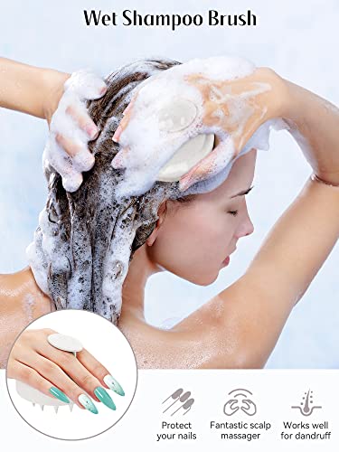 HEETA Scalp Massager Hair Growth, Soft Silicone Scalp Scrubber Shampoo Brush for Exfoliation, Dandruff Removal & Head Massage Stress Relax, Wet & Dry Use for Thick, Thin Hair Care, Wheat Straw Beige - color: New Beige