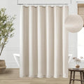 Oatmeal Linen Shower Curtain for Bathroom Water Repellent 72x72 Inch | Neutral Simple French Country Shower Curtains 72 Inches Long Earthy Tone Greige Taupe Greyish Beige with Hooks Flax Burlap - color: Linen, size: 72"W x 72"L (Pack of 1)