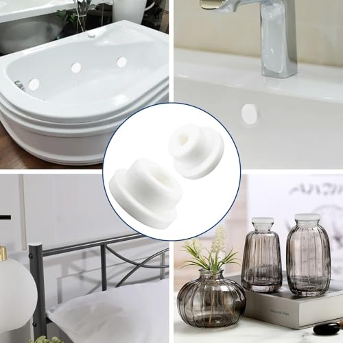 24 Pcs Silicone Bathtub Jet Covers, 6 Sizes Waterproof Hole Plugs, Universal White Tube Plugs, Reusable Flexible End Caps for Bathtub Jets, Bottles, Pipes