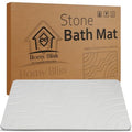 Stone Bath Mat Quick Drying Diatomaceous Earth Bath Mat Non Slip Shower Mat Super Absorbent Stone Bath Mats for Bathroom, Floor, Kitchen Counter, Easy to Clean (23.6” X 15.3”, White) - color: White