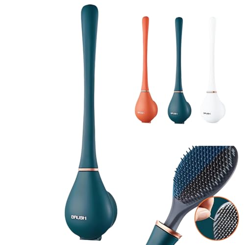 Modern Flexible Silicone Toilet Caspa for Home 2025 Upgrade Silicone Toilet Brush Ergonomic Toilet Brush and Holder Set Toilet Bowl Brush Wall Mounted Toilet Brush for Dead Corner Clean (Green) - color: Green
