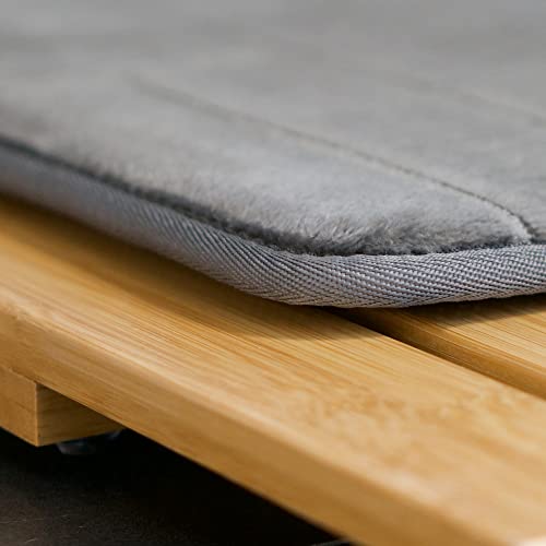 5 Piece Bathroom Rugs Set - Soft Non Slip Memory Foam Large Mats - Perfect Combination of Luxury and Comfort (Gray/Line, 5 Piece Set) - color: Gray /Line