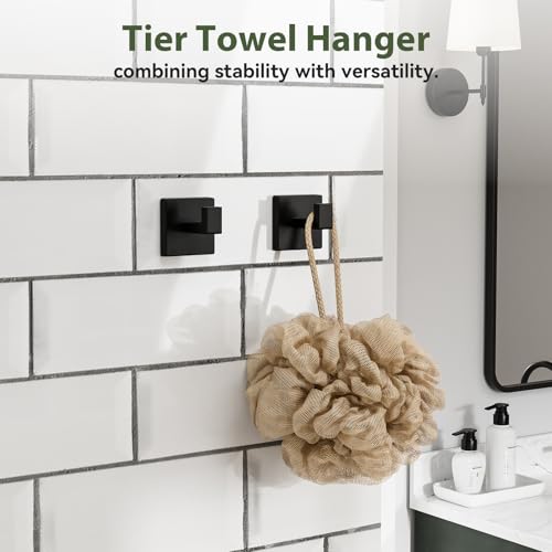 5-Pieces Matte Black Bathroom Hardware Set, 24 Inch Bathroom Towel Bar Set, SUS304 Stainless Steel Bathroom Hardware Accessories Set, Towel Racks for Bathroom Wall Mounted - size: 26 Inch (5 Pieces)