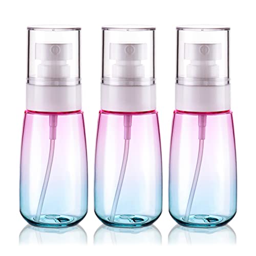 Cosywell Fine Mist Spray Bottles TSA Approved 2oz 60ml 3 Pack Leak Proof Travel Spray Bottle Empty Small Spray Bottles for Perfume Essential Oils Toners Rose Water Cosmetics (3Gradient Pink Blue) - color: 3 Gradient Pink Blue, size: 2 oz