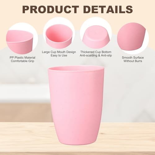 uxcell 2 Pcs Simple Toothbrush Cup, 3 x 3 x 4.1 Inch Bathroom Tumbler Reusable Plastic Cup Set for Storing Toothpaste Toothbrushes Combs Water Beverages, Light Pink - color: Light Pink