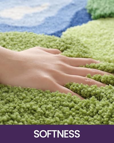 DEXI Moss Bath Mat, Ultra Thick Soft Green Bathroom Rug, Non Slip Washable Bathmat, Water Absorbent Microfiber Carpet Rugs for Shower Floor, Sink, Bedroom, 55x39, Moss Green - color: Green Moss-large