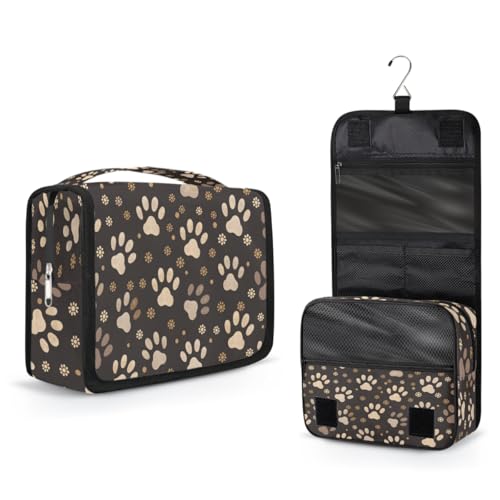 Travel Hanging Toiletry Bag for Women Girl Kinds Of Animals Cat Dog Paw Print Cosmetic Bag Waterproof Makeup Organizer for Accessories, Shampoo, Full Sized Container, Toiletries for Bathroom Shower - color: B 03