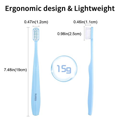 SUREE Extra Soft Toothbrush for Sensitive Teeth and Gums (5 Pack), Ultra Soft Toothbrush with 10000 Micro Nano Bristles for Adults and Elderly - style: 5 Packs (No Case)