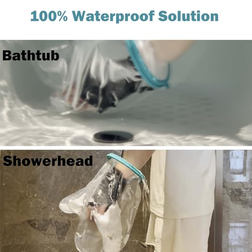 Cast Covers for Shower Foot Soft Green Adult, Waterproof Cast Cover/Bag, Cast Protector for Shower Arm Post Surgery, Shower Sleeve for Arm Cast Showering/Swimming - color: Hand, style: Reinforced Green