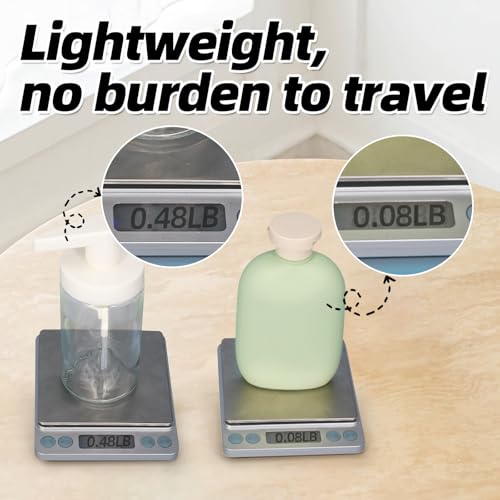 ASEVAT 8.8oz Travel Bottle with Flip Cap, Leak Proof Squeeze Bottles, Refillable Plastic Travel Containers for Creams, Lotion, Foundation, Shampoo, Conditioner - color: Green+Blue, size: 8.8oz