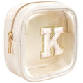 Valentine's Day Gifts for Teen Girls| Personalized Initial Makeup Bag Cosmetic Bag Travel Toiletry Bag Girlfriend Teacher Gifts 11 12 13 14 15 16 Years Old Girl Gifts Teen Girl Gifts Trendy Stuff K - color: Beige, style: K