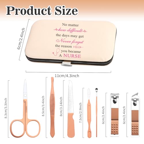 Nurse Gifts for Women,School Nurse Christmas Gift Nurses Week Appreciation Cool Nail Clippers Manicure Kit Gifts for Women Nurses Female Graduation Gift Stocking Stuffers Pedicure Cuticle Trimmer Set - color: Pink Nurse