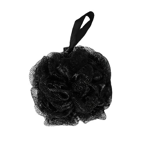 SEVENHEAD Bath Sponge Shower Loofahs, Black, 50g/Piece, Mesh Pouf Bath Scrunchies Body Wash Puff(Set of 4) - style: Black