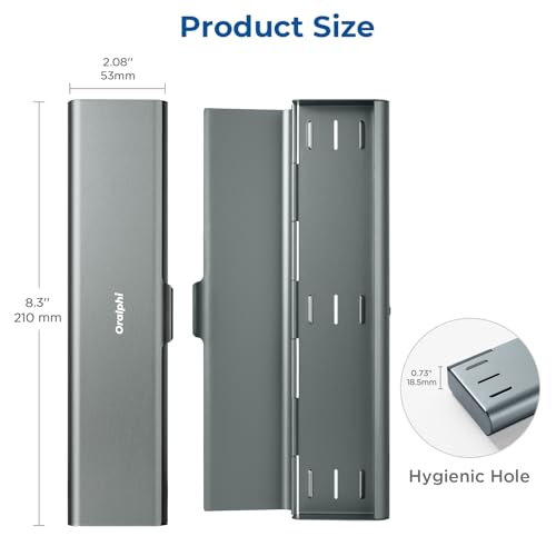 Wider Aluminum Toothbrush Travel Case, Portable Travel Toothbrush Holder, Durable Manual Toothbrush Box Container for Traveling, Bathroom, Camping, Business Trip, Gray Blue - color: Gray Blue, size: 1 Pack (Large)