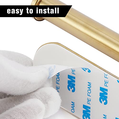 YUET Toilet Paper Holder Self Adhesive, Premium Thicken SUS304 Stainless Steel Rustproof Adhesive Toilet Roll Holder No Drilling for Bathroom, Kitchen, Washroom, Rv - color: Gold