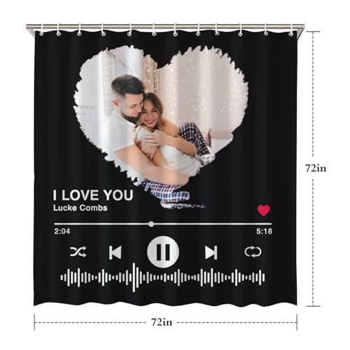 Personalized Shower Curtain Set Custom Photo Shower Curtains Modern Minimalist Home Bathroom Curtain Decor with 12 Hooks 72 Inch Wide * 72 Inch High - color: 1 Photo-3, size: 72"W x 72"L (Pack of 1)