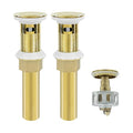Bathroom Sink Drain,2 Pack Gold Stainless Steel Bathroom Drain Stopper with Overflow,Small Cap Pop Up Drain Assembly with Detachable Strainer Basket,Built-in Anti-Clogging - color: 2 Pack-gold-small Cap, style: With Overflow