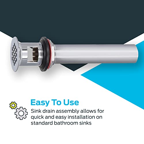 EZ-FLO 1-1/4 Inch x 8 Inch Replacement Bathroom Sink Grid Strainer, Chrome Plated, 35072