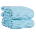 PÜSKÜL Natural 100% Turkish Cotton Waffle Bath Towels Set of 2-Piece | 32x63 Extra Large Absorbent Quick-Dry Lightweight Spa Towel | Luxury Sauna Accessories (Aqua Turquoise Bath Towels - Pack of 2) - color: Turquoise