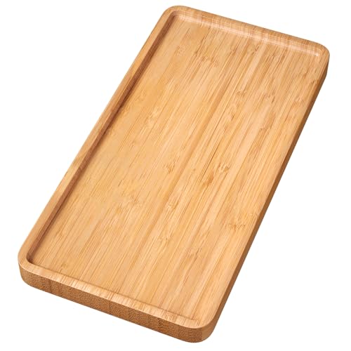 VERTORGAN Bamboo Serving Tray,11.8x5.9 Inch Decorative Trays Platter for Coffee Table,Living Room,Bar,Party,Mini Charcuterie Boards Cheese Board,Home Decor（Natural） - color: Natural, size: 11.8" x 5.9" x 0.6"