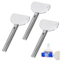 3 Pcs Toothpaste Tube Squeezers,Stainless Steel Toothpaste Squeezer,Metal Manual Dispenser Roller Tube Wringer,Tube Key Tooth Paste Squeezer for Home Toothpaste Paint,Cream, Cosmetic and Hair Dye - color: Silver
