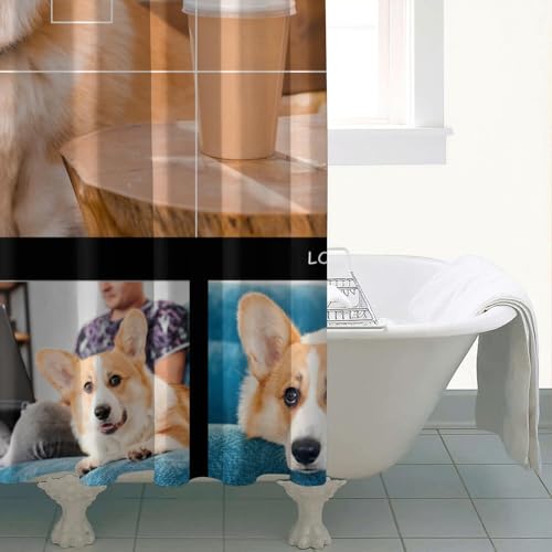 Personalized Shower Curtain Set Custom Photo Shower Curtains Modern Minimalist Home Bathroom Curtain Decor with 12 Hooks 72 Inch Wide * 72 Inch High - color: 4 Photo-2, size: 72"W x 72"L (Pack of 1)