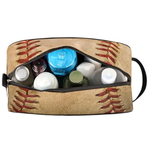 Kids Travel Toiletry Bag - Waterproof Hanging Cosmetic Bag for Boys Men - Large Shaving Bags for Toiletries Accessories Bathroom Stuff, Retro Baseball - color: Retro Baseball