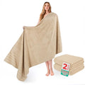 American Soft Linen 100% Cotton Luxury Turkish Towels, 2PC 35x70 Bath Sheet | Soft Absorbent Quick Dry OEKO Tex Standard 100 Certificated Durable Machine Washable Breathable Premium Hotel Quality - color: Beige, size: 2 PC (35"x70")