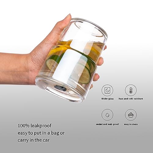 BLUEPOLAR 13oz/400ml Tumbler Water Glass, Cups with Straw and Lid Sealed Carry on for Coffee, Iced Tea, Thick Wall Insulated Glass Cup(white) - color: White
