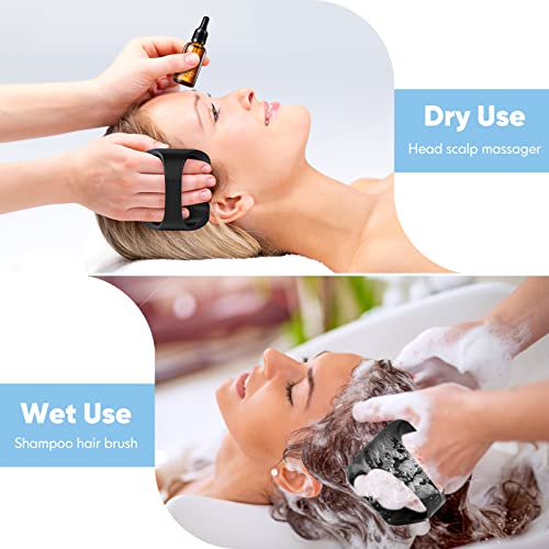Bsisme Scalp Massager Hair Growth, Scalp Scrubber with Soft Silicone Bristles for Dandruff Removal, Shampoo Brush for Men Women Kids Pets Wet Dry Hair Scalp Exfoliator, Black - color: Black