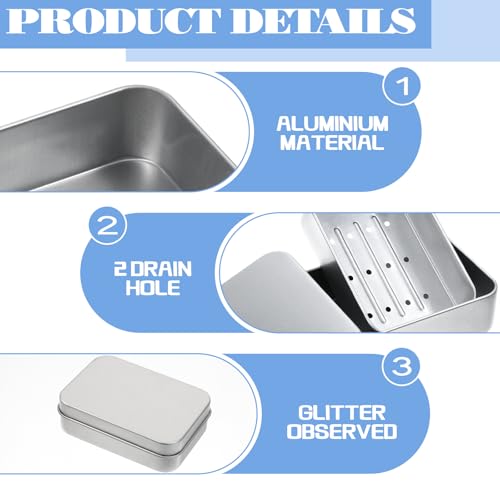 Piriuuo Travel Soap Container, Bar Soap Case Metal Bar Soaps Holder Portable Travel Soaps Box Leak Proof Soap Dish with Lid Aluminum Tin Jar Containers for Camping Travel Home Bathroom Storage