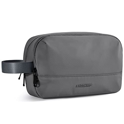 BAGSMART Travel Toiletry Bag for Men, Dopp Kit Water Resistant Shaving Bag for Toiletries Accessories, Grey-Medium - color: Grey, size: Medium