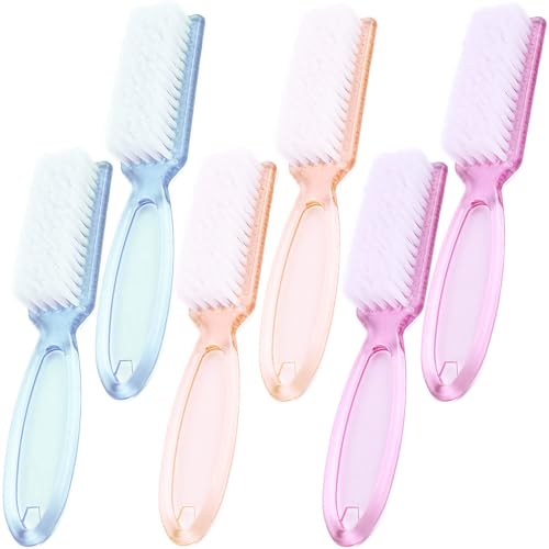 6 PCS Handle Grip Nail Brush,Hand Fingernail Cleaner Brush Manicure Tools Scrub Cleaning Brushes for Toes and Nails Cleaner (Multicolor) - color: Multicolor-6Pack