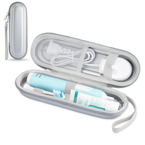 Toothbrush Travel Case for Oral B/Oral-B Pro 1000 1500 5000 7000 & Philips Sonicare 4100 1100 5300 5100 6100/iO Electric Toothbrush, Hard Protective Storage Bag (Silver-2) - color: Silver-2