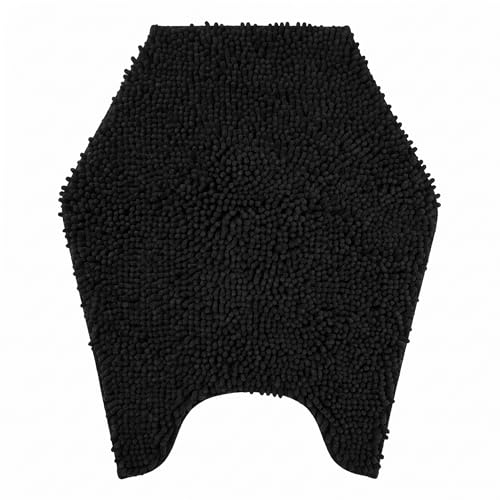 Coffin Toilet Rug Gothic Bathroom Decor Chenille Coffin Bath Mat - 24 Inches By 20 Soft, Thick, Water Absorbent, Machine Washable with Non-Slip PVC Backing U Shaped