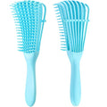 2 Pieces Detangling Brush for Afro America/African Hair Textured 3a to 4c Kinky Wavy/Curly/Coily/Wet/Dry/Oil/Thick/Long Hair, Knots Detangler Easy to Clean (Sky Blue) - color: Sky Blue