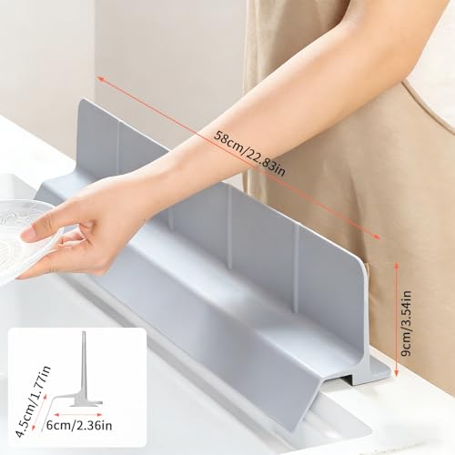 23" Silicone Kitchen Sink Splash Guard - Strong Suction Cup Design, Faucet & Countertop Protector for Bathroom & Sink Edge, Dishwasher Safe