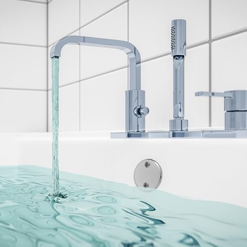 Bathtub Overflow Drain Cover, Stainless Steel Bathtub Drain Stopper 3 Inch – Overflow Matching Plug for Standard Tubs Universal Fit