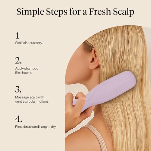 Kitsch Scalp Renewal Brush - Exfoliating & Scalp Massager for Hair Growth, Gentle Head Massage Brush to Remove Buildup, Boost Circulation & Relaxing Head Scrubber for Washing Hair - Soft Violet - color: Soft Violet