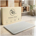 Stone Bath Mat Diatomaceous Earth Shower Mat Non-Slip Ultra Absorbent Durable Stone Mats for Bathroom/Kitchen Fast-Drying Modern Design Easy to Clean (24''*16''Light Grey) - color: Light Grey
