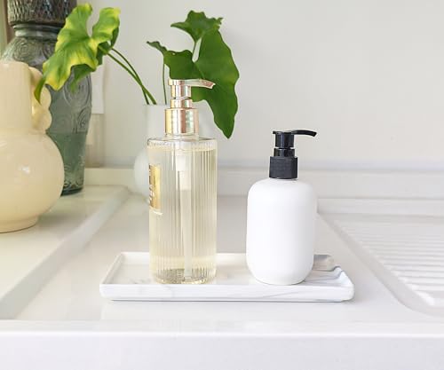 9.2" Porcelain Small Bathroom Narrow Tray - Gray | Ceramic Countertop and Mini Vanity Tray for Cosmetics, Perfume, Jewelry, Candle - Kitchen Soap Tray for Kitchen Counter - color: Gray, size: 9.2" x 3.6" x 0.6"
