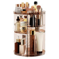 Rotating Makeup Organizer, DIY 8 Adjustable Layers Spinning Skincare Storage, Cosmetic Display Case with Brush Holder and Perfume Tray, Multi-Function Vanity Bathroom Countertop Organizer Clear Coffee - color: Clear Coffee