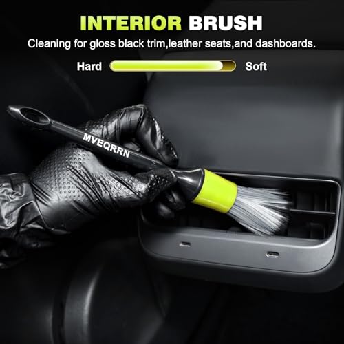 MVEQRRN 9PCS Car Detailing Brush Set, Boar Hair Detailing Brushes,Car Detailing Wheel Kit (Green) | Soft & Stiff Bristles Auto Detailing Brush,Wheel & Tire Brush,Interior & Exterior Car Brush,Car Wash Kit for Cars,Trucks,SUVs - color: 9pcs green detail wh