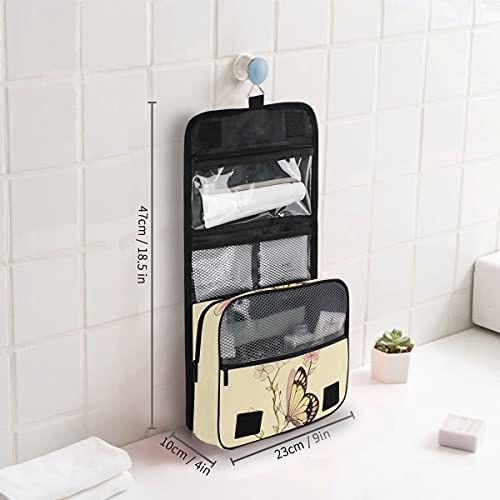 senya Hanging Travel Toiletry Bag Kit Makeup Case Cosmetics Organizer for Men Women - color: Butterfly Watercolor