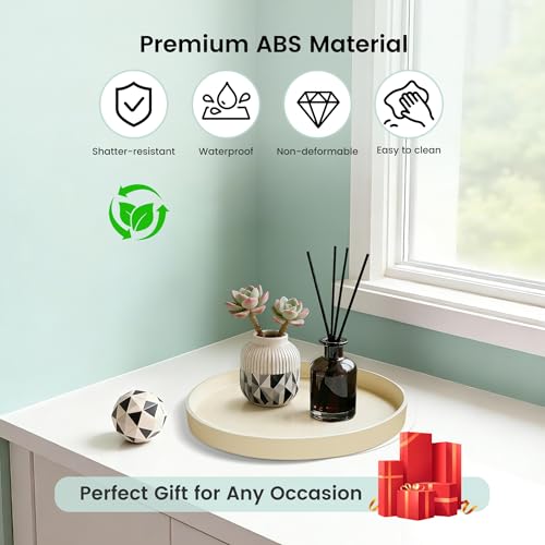 1 Pack 9" Bathroom and Vanity Tray, ABS Bathroom Counter Organizer, Coffee Table Decor for Perfume, Candles, Keys &More. Kitchen Countertop Organizer, Decorative Tray Soap Holder, Yellow - color: Yellow, size: 9"