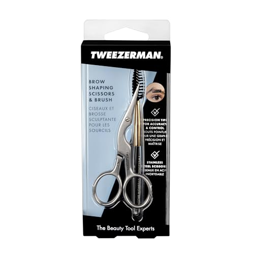 Tweezerman Eyebrow Shaping Scissors & Brush Stainless Steel - color: Stainless Steel