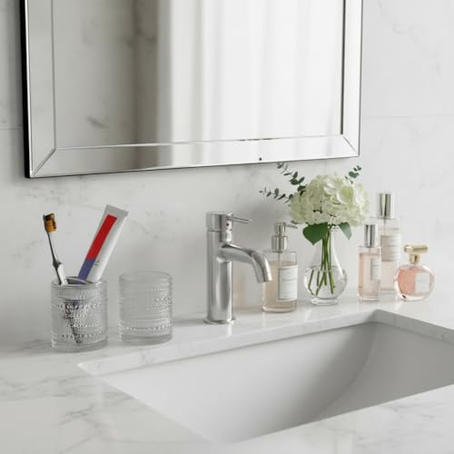 Glass Toothbrush Holder, Clear Bathroom Toothbrush Holder Set, 10oz Bathroom Tumbler Cup, Bathroom Storage Cup Organizer for Tooth Brush, Toothpaste and Makeup Brush - color: Clear