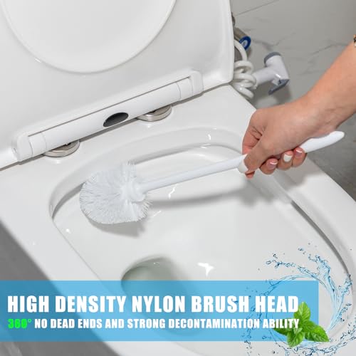 Tioncy 50 Pcs 14.2 Inch Toilet Brush Commercial Heavy Duty Toilet Bowl Cleaning Scrub Long Scrubber for Bathroom Cleaning Supplies