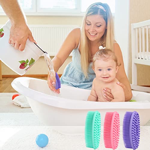 Silicone Body Scrubber Loofah - Set of 3 Soft Exfoliating Body Bath Shower Scrubber Loofah Brush for Sensitive Kids Women Men All Kinds of Skin(Purple/Green/Pink) - size: Colors: Purple, Green, Pink